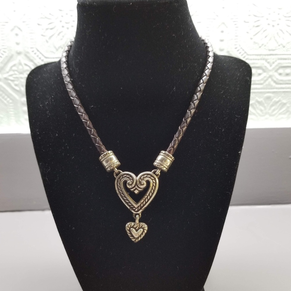 Braided leather necklace